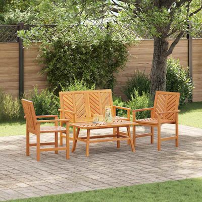 vidaXL Záhradný lounge set 4 pcs Hnedá Pevné akáciové drevo