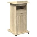 vidaXL Rečnícky pult kolieska zásuvka dub sonoma 55x55x107cm kom.drevo