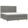 vidaXL Boxspring posteľ s matracom tmavosivá 160x200 cm látka