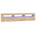 vidaXL TV skrinka s LED svetlami dub sonoma 180x35x40 cm