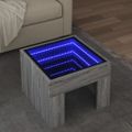 vidaXL Konferenčný stolík s nekonečnými LED sivý sonoma 40x40x30 cm