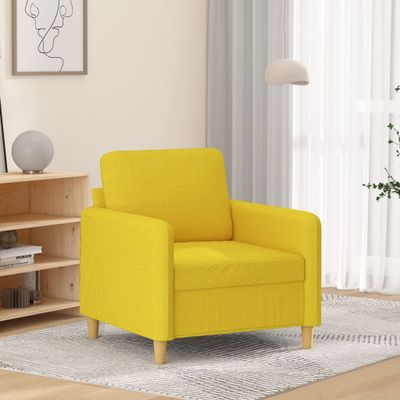 vidaXL Jednomiestna pohovka, svetložltá 60 cm, látka