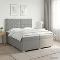 vidaXL Posteľ boxspring s matracom Svetlosivá 200 x 200 cm Látka