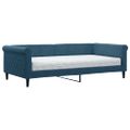 vidaXL Denná posteľ s matracom modrá 100x200 cm zamat