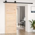vidaXL Dvere do stodoly 80x1,8x204,5 cm masívna borovica