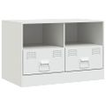 vidaXL TV skrinky 2 ks biele 67x39x44 cm oceľ
