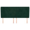 vidaXL Čelo postele so záhybmi tmavozelený 203x23x118/128 cm zamat