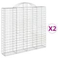 vidaXL Oblúkové gabiónové koše 2ks 200x30x180/200cm pozinkované železo