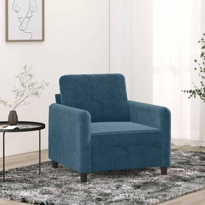 vidaXL Kreslo modré 60 cm zamat