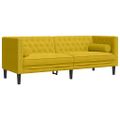 vidaXL 3-dielna súprava sedacej súpravy Chesterfield s podsedákmi, žltý zamat