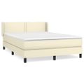 vidaXL Boxspring posteľ s matracom krémová 140x190 cm umelá koža