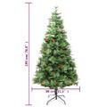 vidaXL Osvetlený vianočný stromček so šiškami, zelený 195 cm, PVC a PE