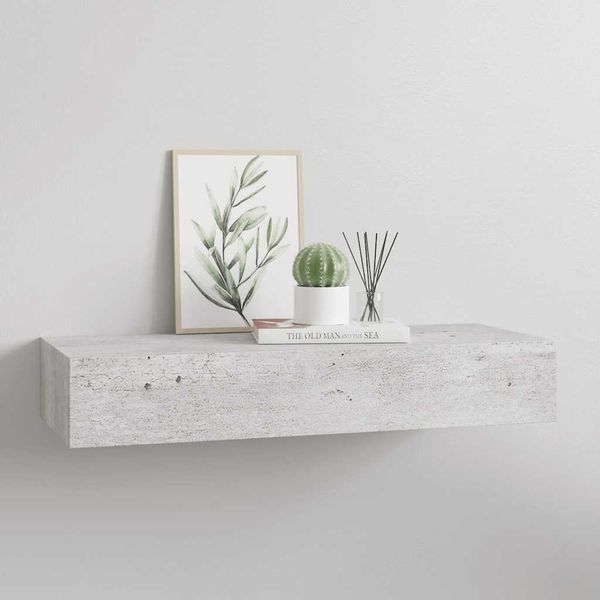 vidaXL Nástenná zásuvková polica betónovo-sivá 60x23,5x10 cm MDF
