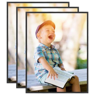 vidaXL Fotorámiky na stenu, koláž 3 ks, čierne 40x50 cm, MDF