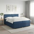 vidaXL Posteľ boxspring s matracom Modrá 200 x 200 cm Látka