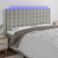 vidaXL Čelo postele s LED bledosivé 180x5x118/128 cm látka