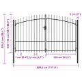 vidaXL Plotová brána Woerden s dvojitými dverami a hrotovým vrchom 299,5x224,5 cm