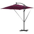 vidaXL Slnečník Bordeaux červená 249 x 249 x 250 cm Polyester a hliník