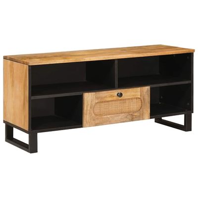 vidaXL TV skrinka Hnedá 100 x 33 x 46 cm Masívne mango drevo