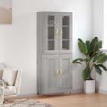 vidaXL Vysoká skrinka sivý dub sonoma 69,5x34x180 cm spracované drevo
