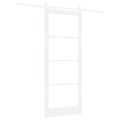 vidaXL Posuvné dvere Biela 86 x 211 cm Masívne borovicové drevo a sklo
