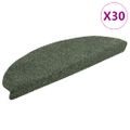 vidaXL Schodové rohože, samolepiace, 30 ks, 65x21x4 cm, zelené, polkruhové, veľké