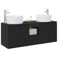 vidaXL Set kabinetov do kúpeľne 3 ks Čierna 49,5 x 44,5 x 66 cm