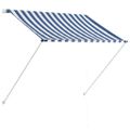 vidaXL Zaťahovacia markíza 100x150 cm modro-biela
