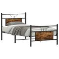 vidaXL Posteľný rám bez matraca dymový dub 80x200 cm kompozitné drevo