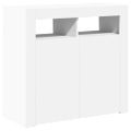 vidaXL Komoda s LED svetlami biela 80x35x75 cm