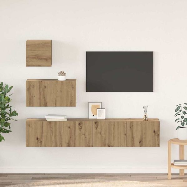 vidaXL Zostava TV skriniek 4 pcs Remeselný dub Kompozitné drevo