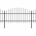 vidaXL Záhradný plot s vrchnou časťou z ocele 1506x125 cm čierny