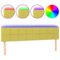 vidaXL Čelo postele s LED zelené 180x5x78/88 cm látka