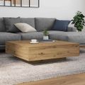 vidaXL Stolík pod TV s LED pásikmi Dub artisan 100 x 100 x 31 cm