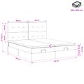 vidaXL Ottoman posteľ s matracom a LED Tmavosivá 200 x 200 cm Zamat