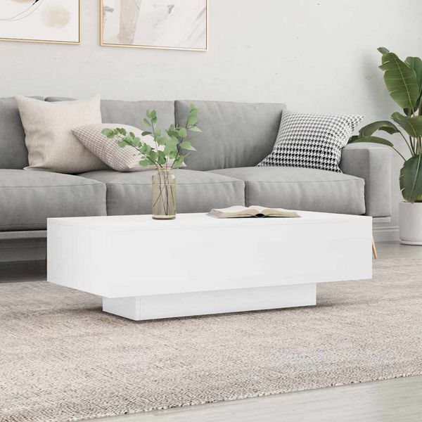 vidaXL Konferenčný stolík lesklý biely 100x49,5x31 cm kompozitné drevo