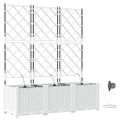 vidaXL Záhradný kvetináč 3 ks Biela 120 x 40 x 142 cm PP