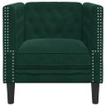 VidaXL Chesterfield Pohovka Tmavozelená zamatová