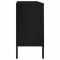 vidaXL Komoda čierna 105x35x70 cm oceľ a tvrdené sklo