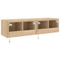 vidaXL TV nástenné skrinky s LED svetlami 2 ks dub sonoma 60x35x31 cm