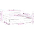 vidaXL Posteľ boxsping s matracom a LED krémová 200x200 cm látka