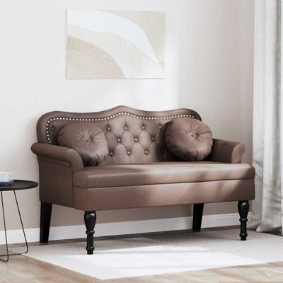vidaXL Chesterfield lavica Hnedá 120,5 x 65 x 75 cm Umelá koža
