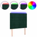 vidaXL Čelo postele s LED tmavozelené 80x5x118/128 cm zamat