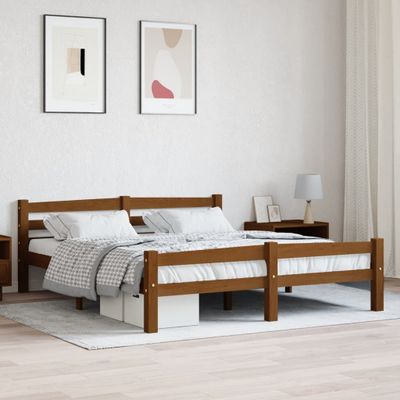vidaXL Posteľný rám, medovo hnedý, borovicový masív 160x200 cm