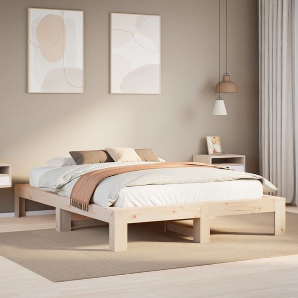 vidaXL Posteľ bez matraca 150x200 cm masívna borovica