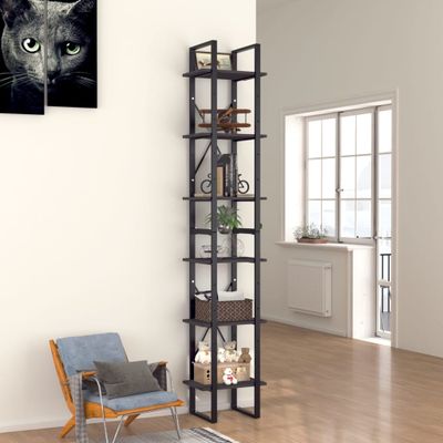 vidaXL Knižnica so 6 policami, sivá 40x30x210 cm, kompozitné drevo