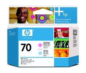 HP no 70 sv. azúrová a sv. purpurová tlačová hlava