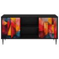 vidaXL TV skrinka HEESCH 102 x 33 x 51 cm Čierny dub Kompozitné drevo