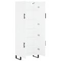 vidaXL Vysoká skrinka biela 69,5x34x180 cm spracované drevo