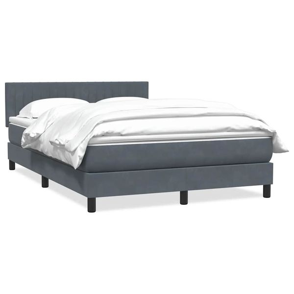 vidaXL Box Spring Posteľ s matracom Tmavosivá 160x220 cm Zamat